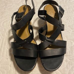 Franco Sarto strappy wedge heels. Adjustable.